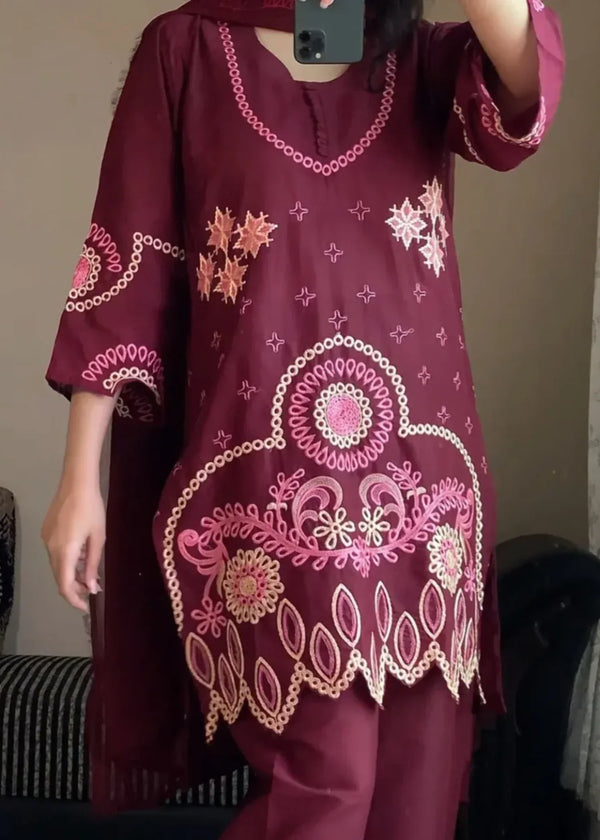 Zirwah Maroon 3PC