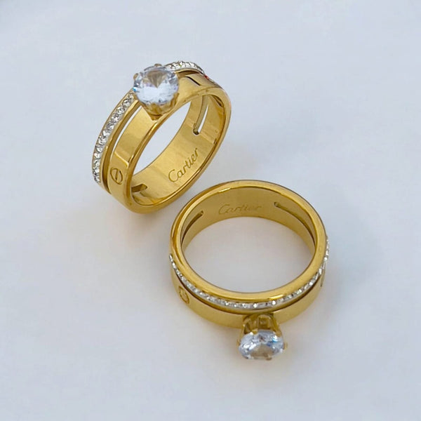 ✨Gold Stone Love Carte Ring ✨