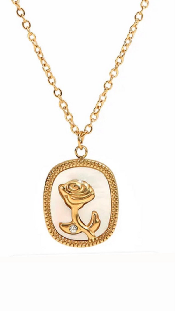18k Emily Gold Rose Pendant