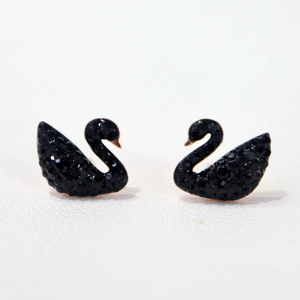✨Crystal black Duck stud Earrings ✨