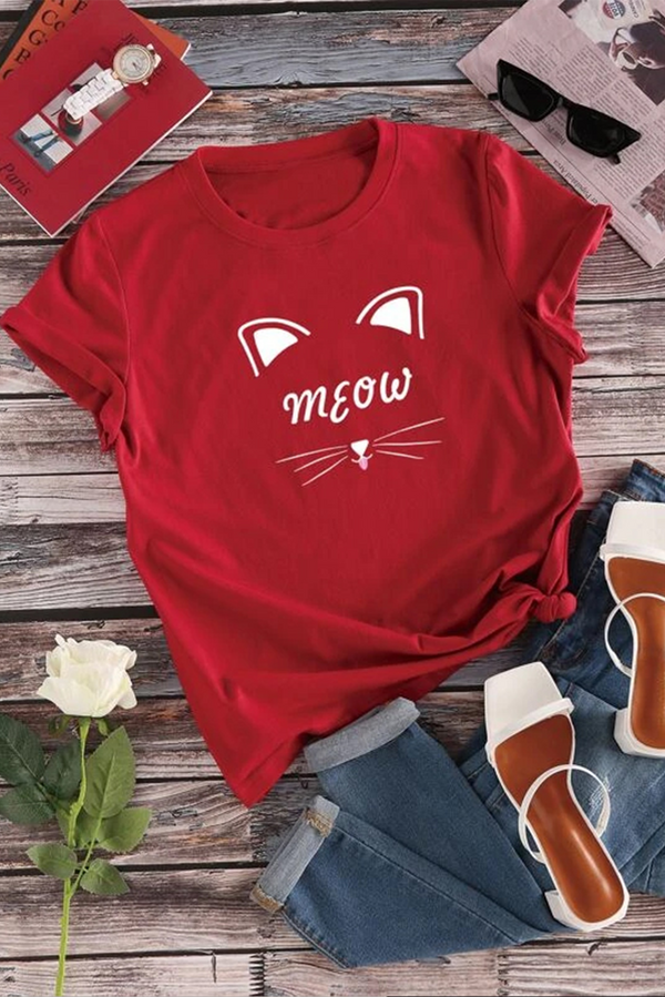 Cartoon And Letter Graphic Tee
