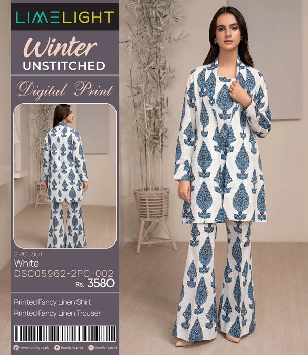 Limelight Winter Unstitched Digital Print 2 PC Suit