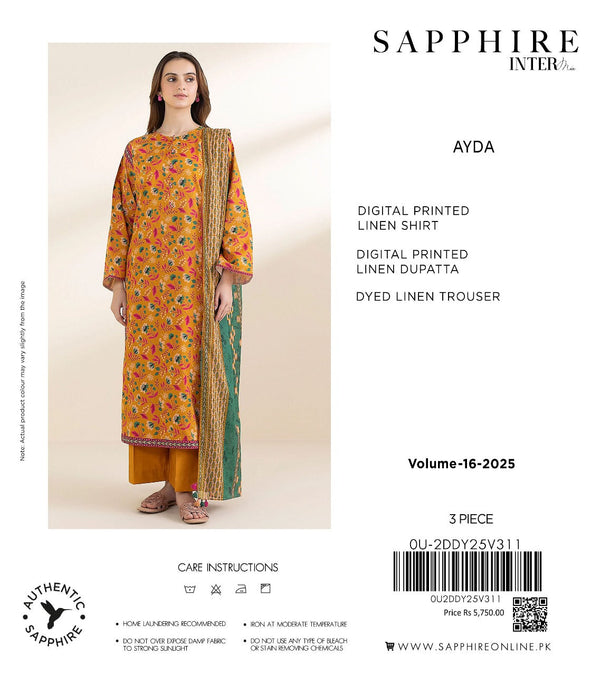 Sapphire GONCA Digital Printed Linen 3-Piece Suit