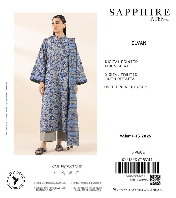 Sapphire GONCA Digital Printed Linen 3-Piece Suit