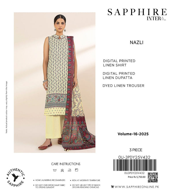 Sapphire GONCA Digital Printed Linen 3-Piece Suit