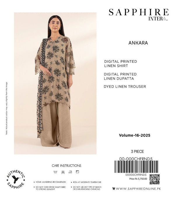 Sapphire GONCA Digital Printed Linen 3-Piece Suit