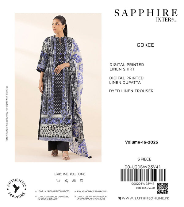 Sapphire GONCA Digital Printed Linen 3-Piece Suit