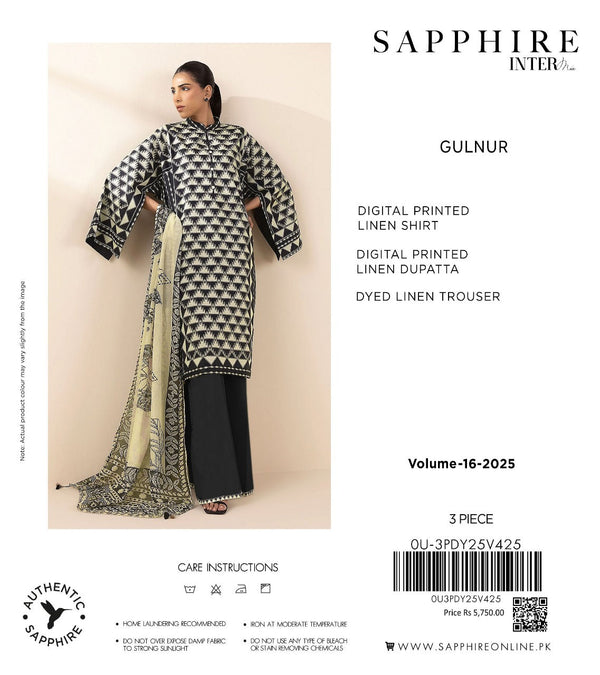 Sapphire GONCA Digital Printed Linen 3-Piece Suit