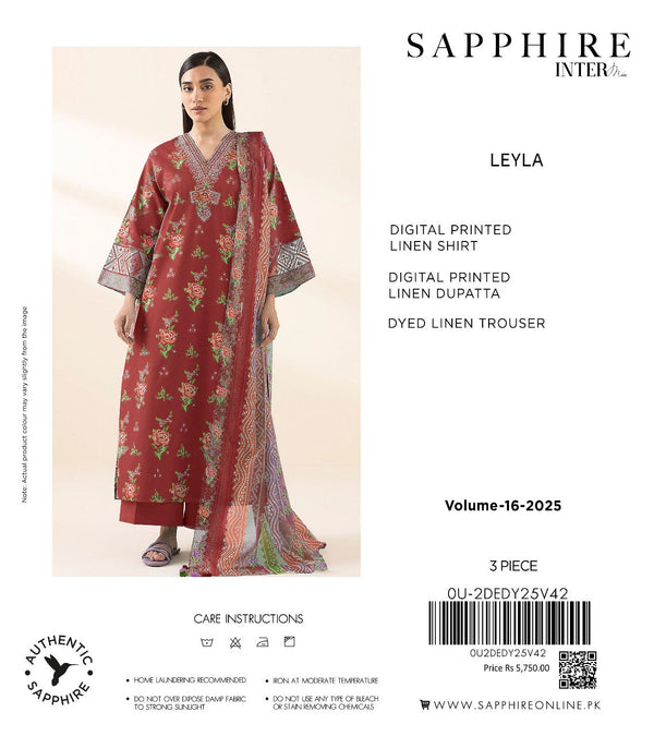 Sapphire GONCA Digital Printed Linen 3-Piece Suit