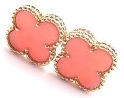 Pink Clover Stud Earrings