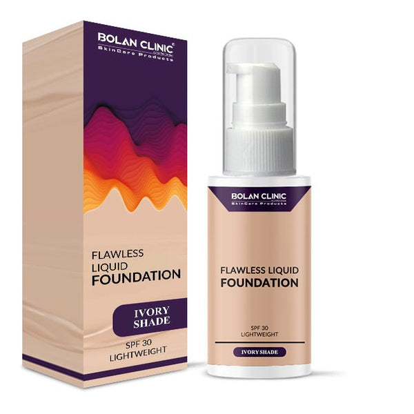 Ivory Foundation - Protects from Sun Damage SPF 30, Gives Matte Finish & Brightens the Face Makeup Appearance!