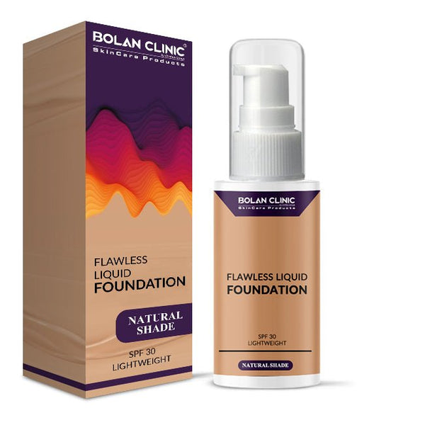 Natural Shade Foundation - Protects From Sun Damage SPF 30, Gives Matte Finish & Brightens the Face Makeup Appearance!
